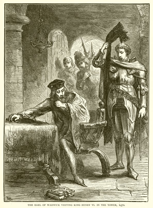 Der Earl of Warwick besucht König Heinrich VI im Tower, 1470 von English School