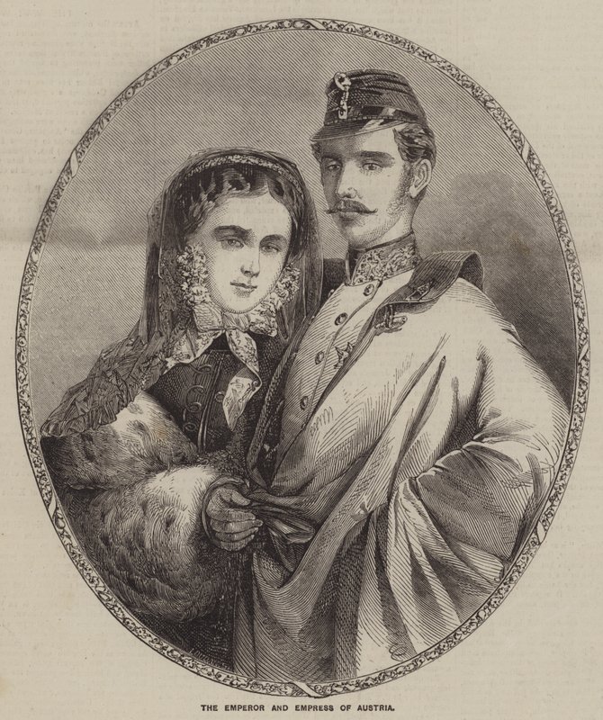 Der Kaiser und die Kaiserin von Österreich (Gravur) von English School