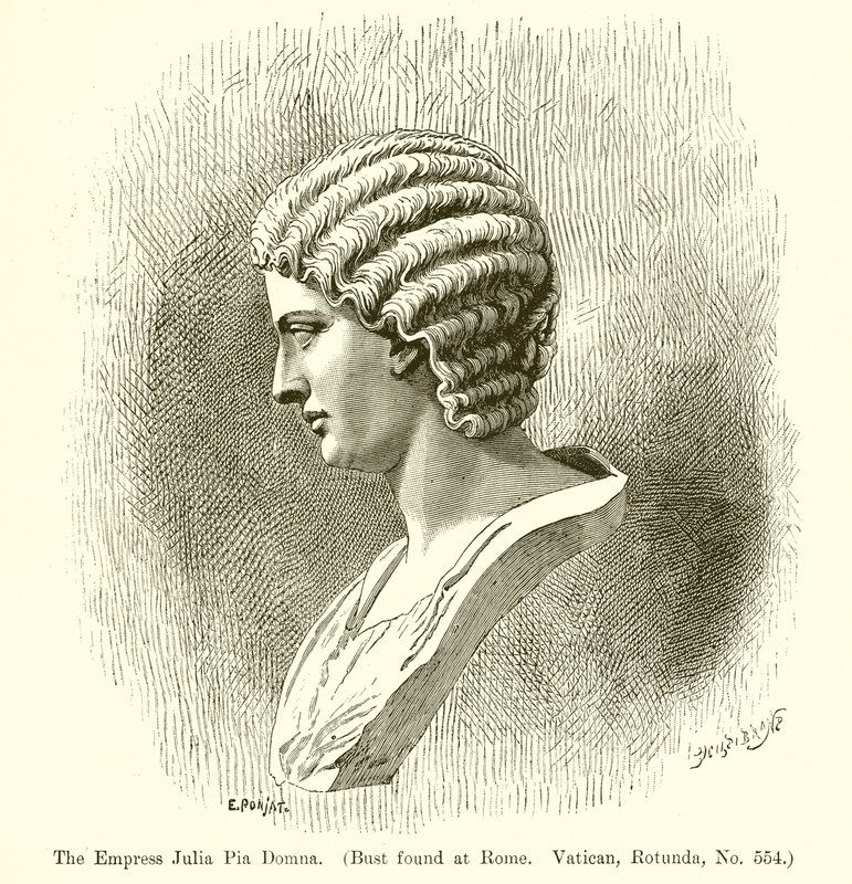 Die Kaiserin Julia Pia Domna (Büste gefunden in Rom. Vatikan, Rotunde, Nr. 554) von English School