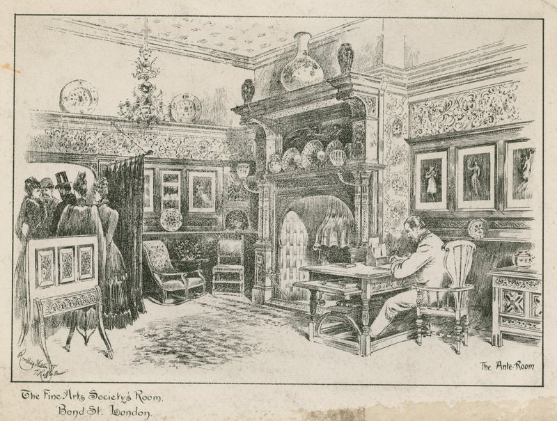 Der Raum der Fine Arts Society, Bond Street, London - das Vorzimmer von English School