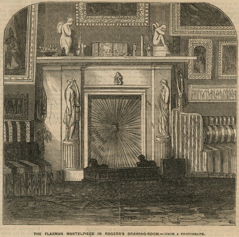 Der Flaxman-Kamin im Salon des Dichters Rogers, Rogers Haus, St. James