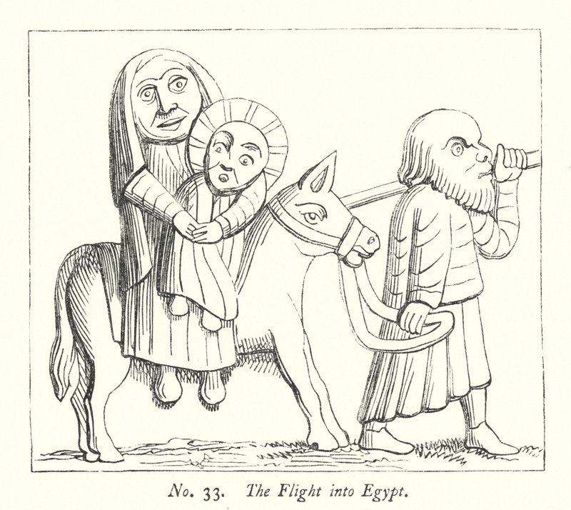 Die Flucht nach Ägypten (Gravur) von English School