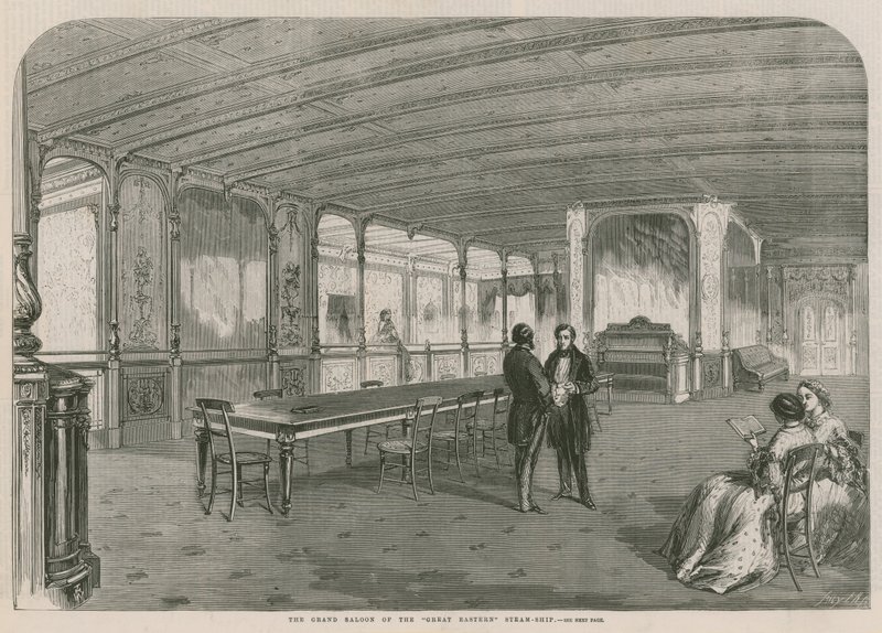 Der Große Salon des Dampfschiffs Great Eastern von English School