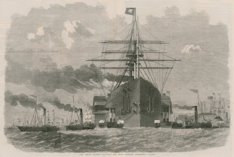 Die Great Eastern rundet die Spitze gegenüber von Blackwall von English School