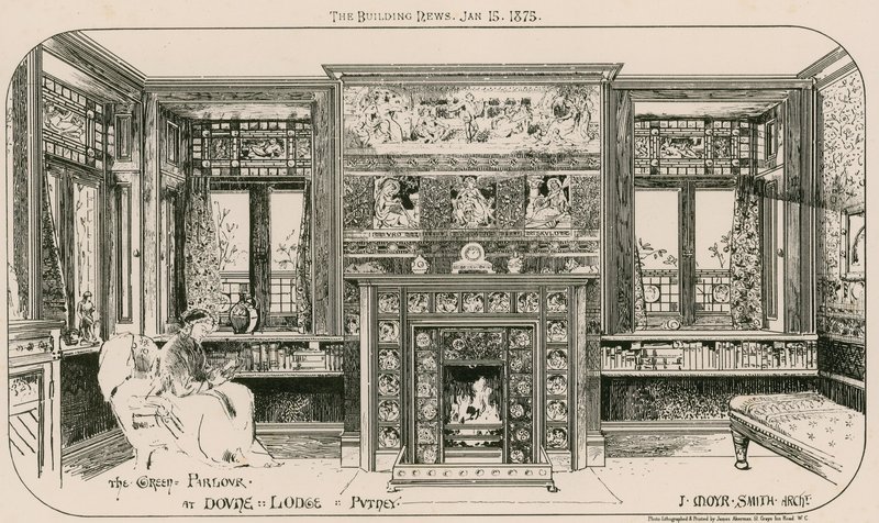 Der Grüne Salon in Dovne Lodge, Putney, London von English School