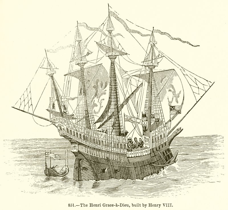 Die Henri Grace-a-Dieu, gebaut von Heinrich VIII von English School