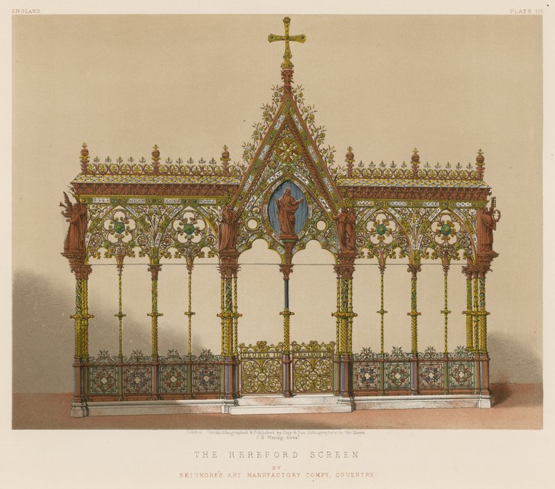 Der Hereford-Bildschirm von Skidmores Art Manufactory Company, Coventry von English School