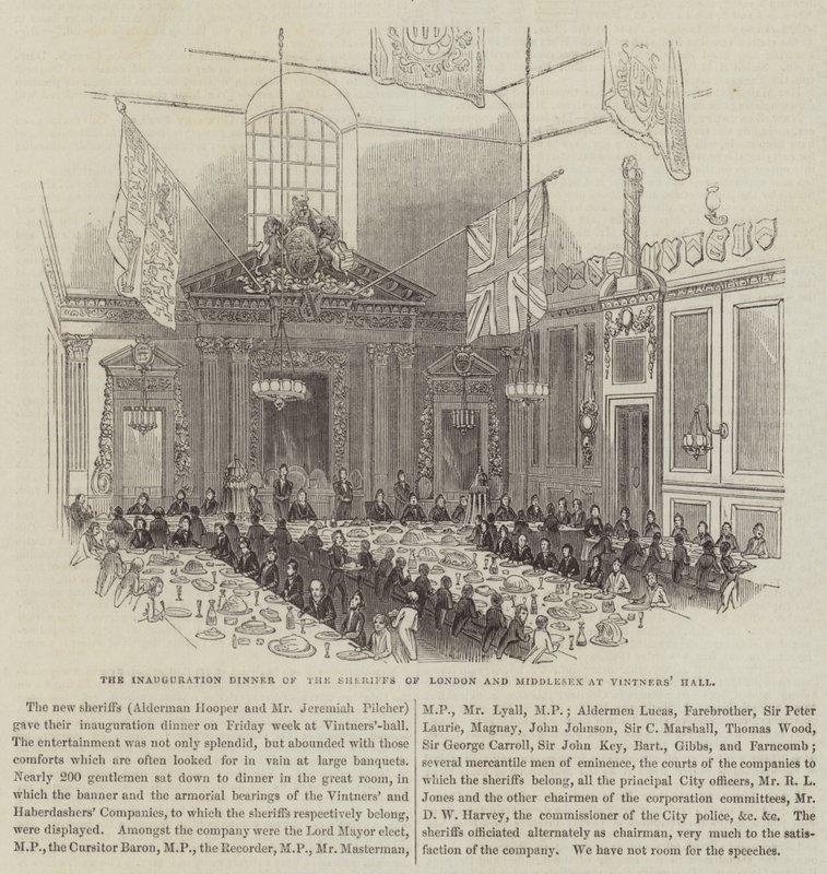 Das Einweihungsdinner der Sheriffs von London und Middlesex in der Vintners