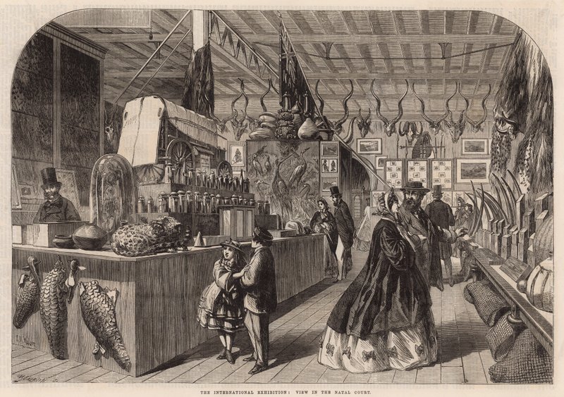 Die Internationale Ausstellung; Ansicht im Natal-Hof von English School