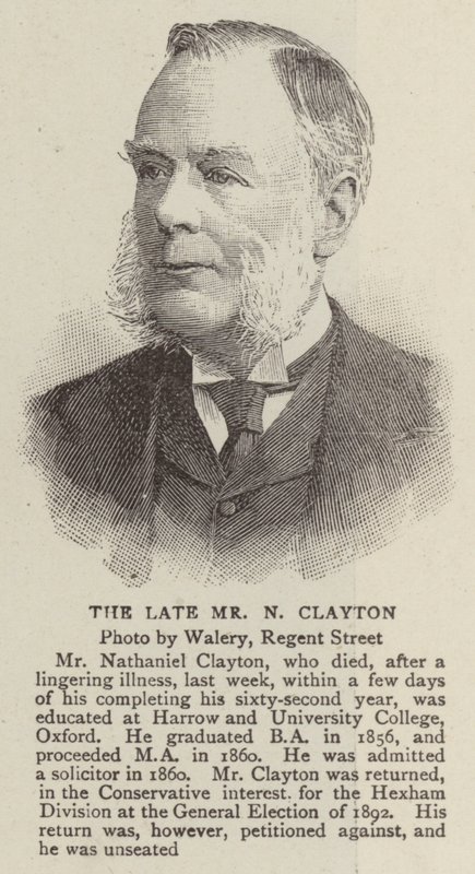 Der verstorbene Mr. N. Clayton (Stich) von English School