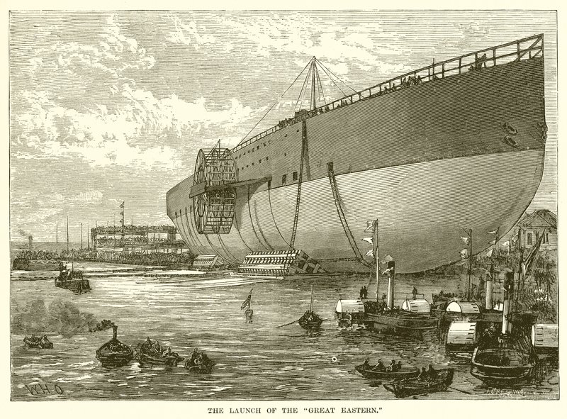 Der Stapellauf der Great Eastern von English School