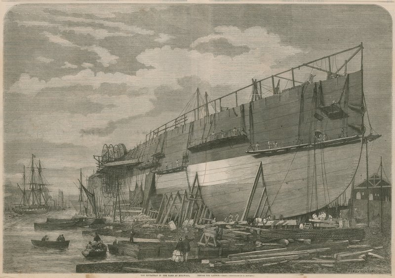 Der Leviathan im Hof von Millwall, London, vor dem Start von English School