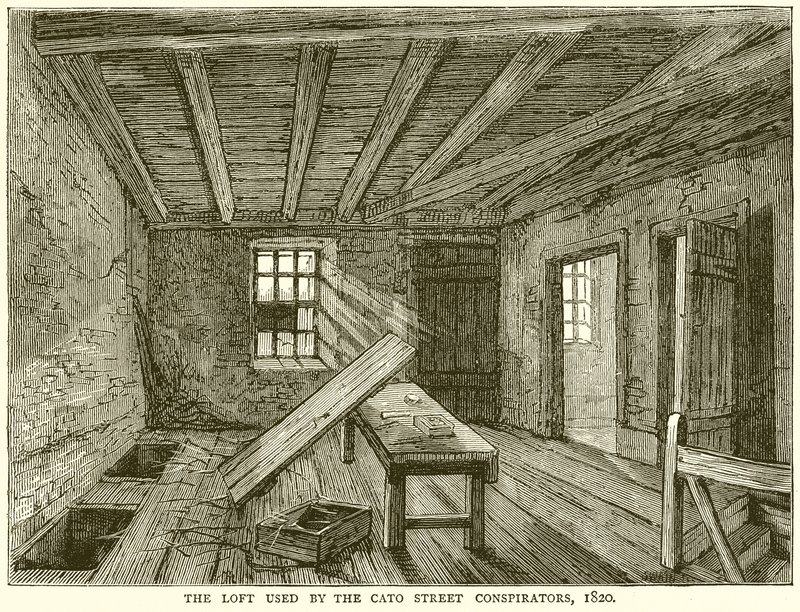 Das Loft der Cato Street Verschwörer, 1820 von English School