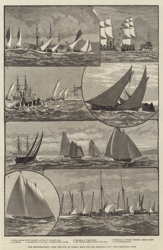 Die Mittelmeerflotten-Regatta in Palma, Rennen um den Admiralspokal von English School