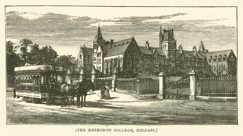 Das Methodist College, Belfast (Gravur) von English School