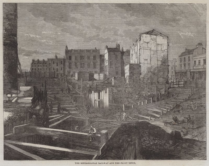 Die Metropolitan Railway und der Fleet Ditch von English School