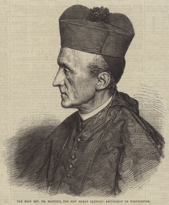 Der Hochwürdigste Dr. Manning, der neue römisch-katholische Erzbischof von Westminster (Stich) von English School