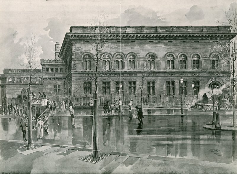 Die National Portrait Gallery am Trafalgar Square von English School