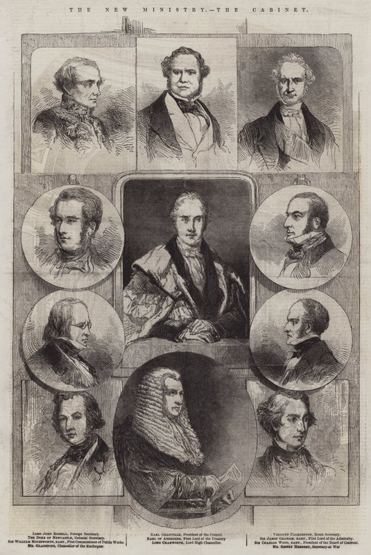 Das neue Ministerium, das Kabinett (Gravur) von English School