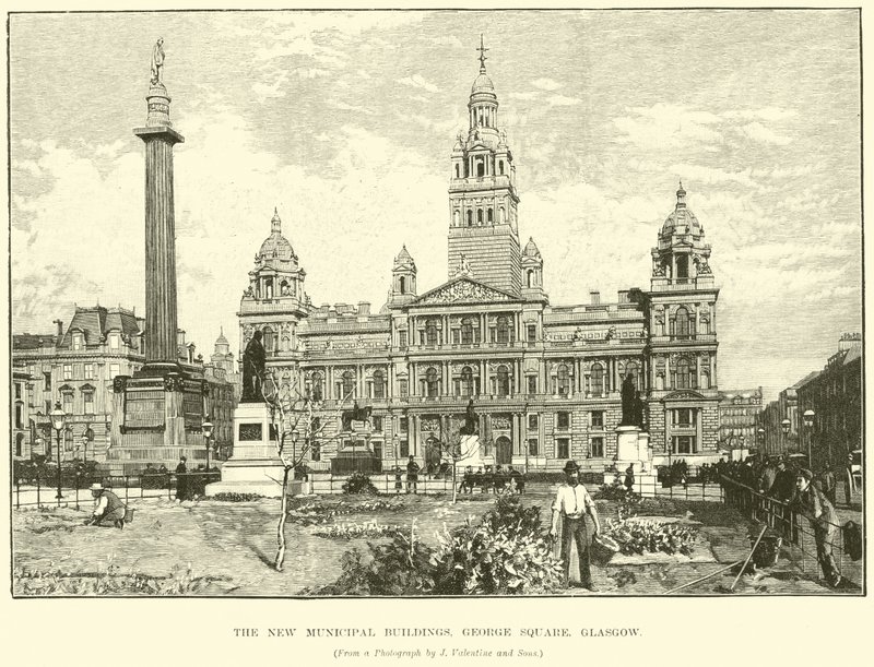 Die neuen städtischen Gebäude, George Square, Glasgow von English School
