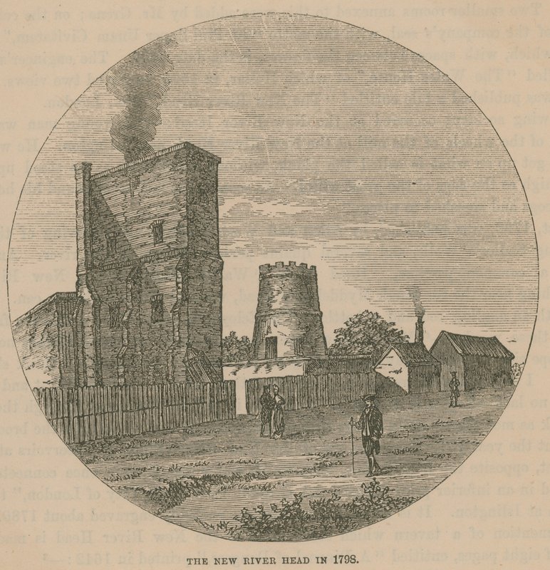 The New River Head im Jahr 1798 von English School