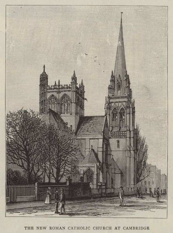 Die neue römisch-katholische Kirche in Cambridge (Gravur) von English School