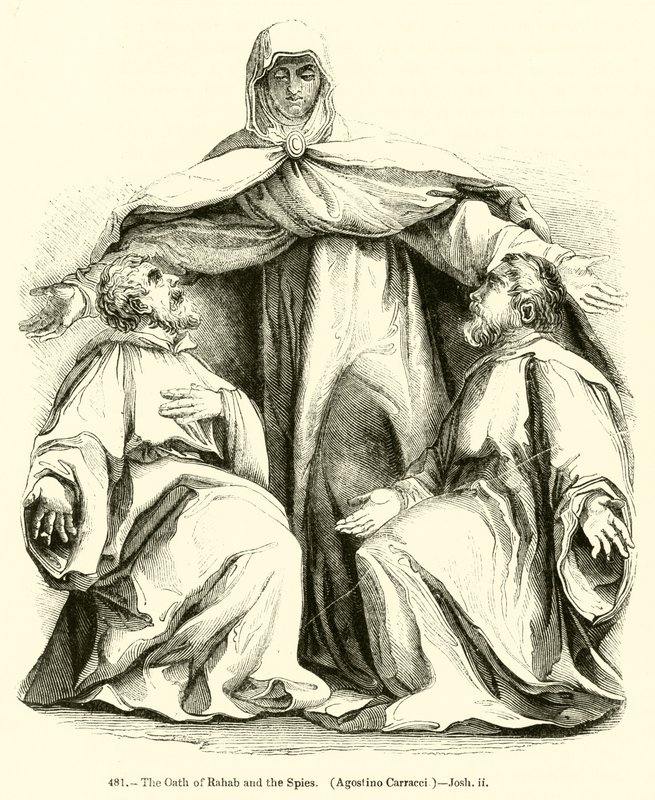 Der Eid von Rahab und den Spionen, Agostino Carracci, Josua ii (Stich) von English School