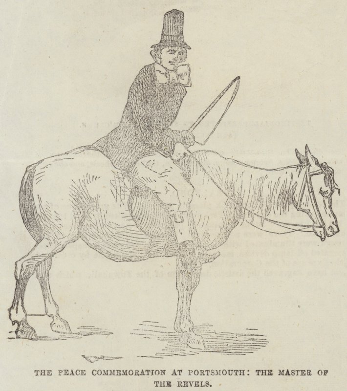 Die Friedensfeier in Portsmouth, der Meister der Festlichkeiten (Stich) von English School