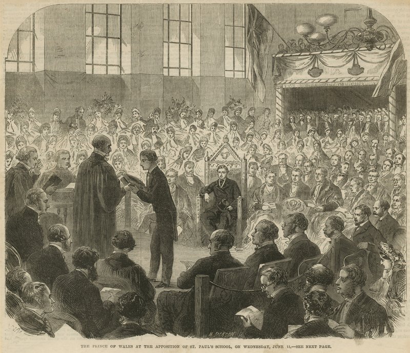 Der Prinz von Wales bei der Apposition der St. Pauls Schule von English School