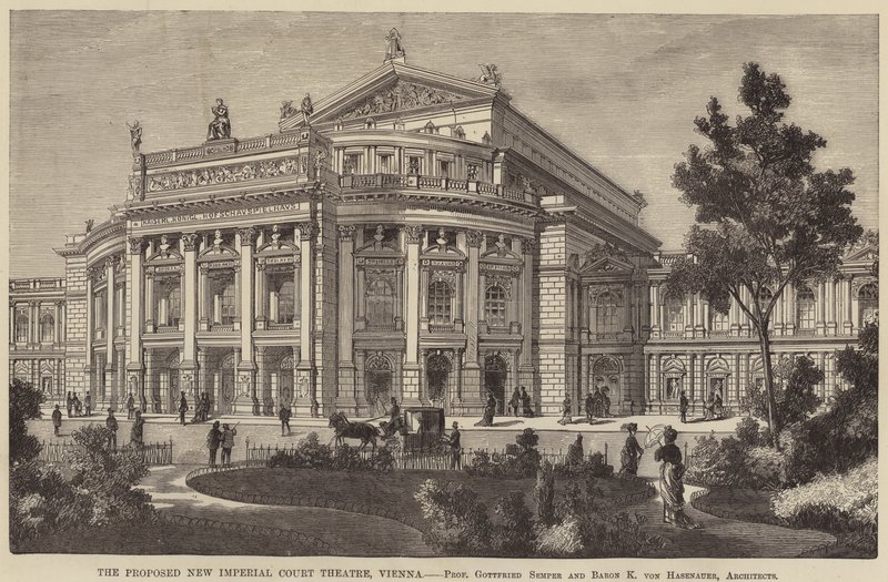 Das vorgeschlagene neue kaiserliche Hoftheater, Wien (Gravur) von English School