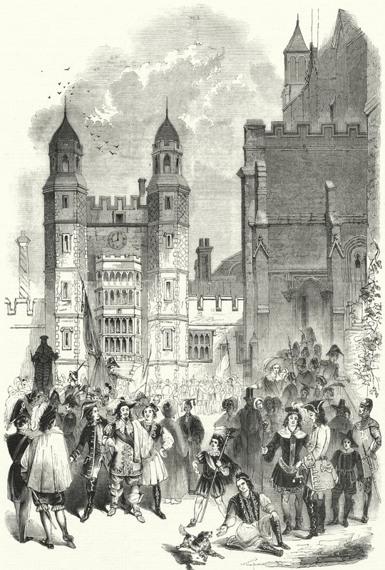 Der Innenhof des Eton College am Morgen des Montem (Gravur) von English School