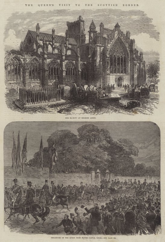 Der Besuch der Königin an der schottischen Grenze (Gravur) von English School
