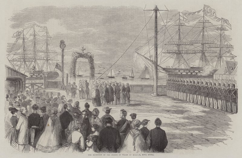 Der Empfang des Prinzen von Wales in Halifax, Nova Scotia (Gravur) von English School