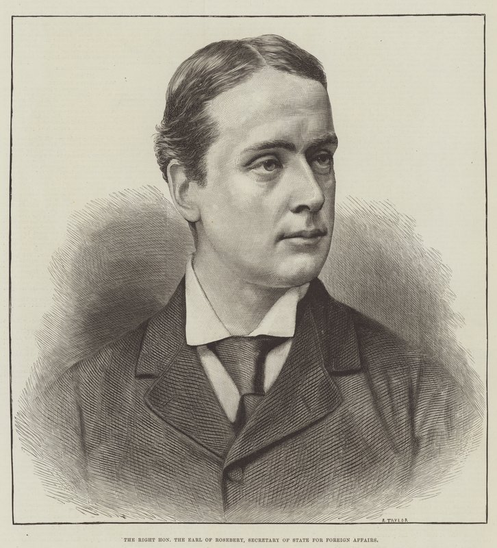 Der ehrenwerte Earl of Rosebery, Außenminister (Stich) von English School