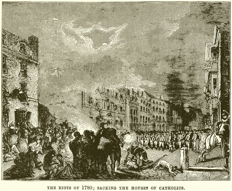 Die Unruhen von 1780; Plünderung der Häuser von Katholiken von English School