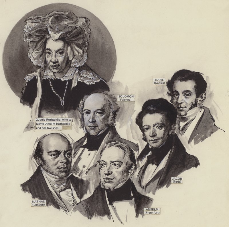 Die Familie Rothschild (Gouache auf Papier) von English School