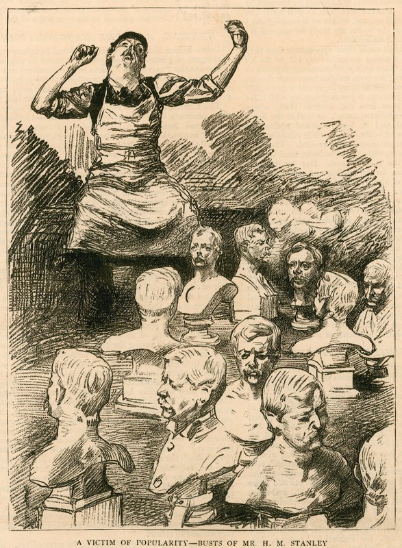 Die Royal Academy, London: Vorbereitung zur Eröffnung; Ein Opfer der Popularität - Büsten von Mr. H. M. Stanley von English School