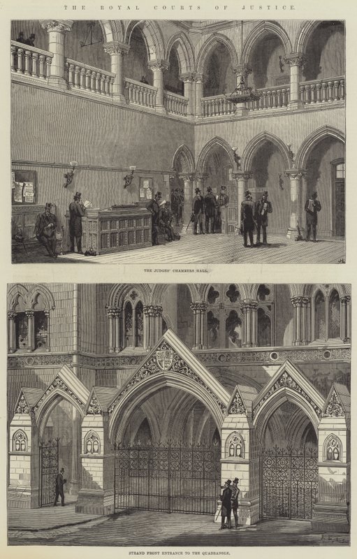 Die Royal Courts of Justice (Stich) von English School