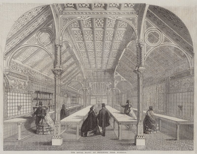 Die königliche Molkerei in Frogmore, nahe Windsor (Stich) von English School