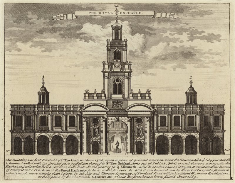 Die Royal Exchange in der City of London von English School