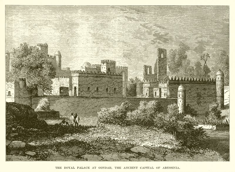 Der Königspalast in Gondar, der alten Hauptstadt von Abessinien von English School