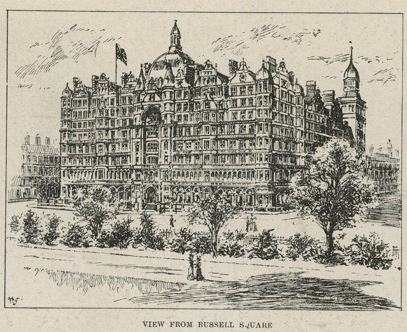 Das Russell Hotel, Ansicht vom Russell Square von English School