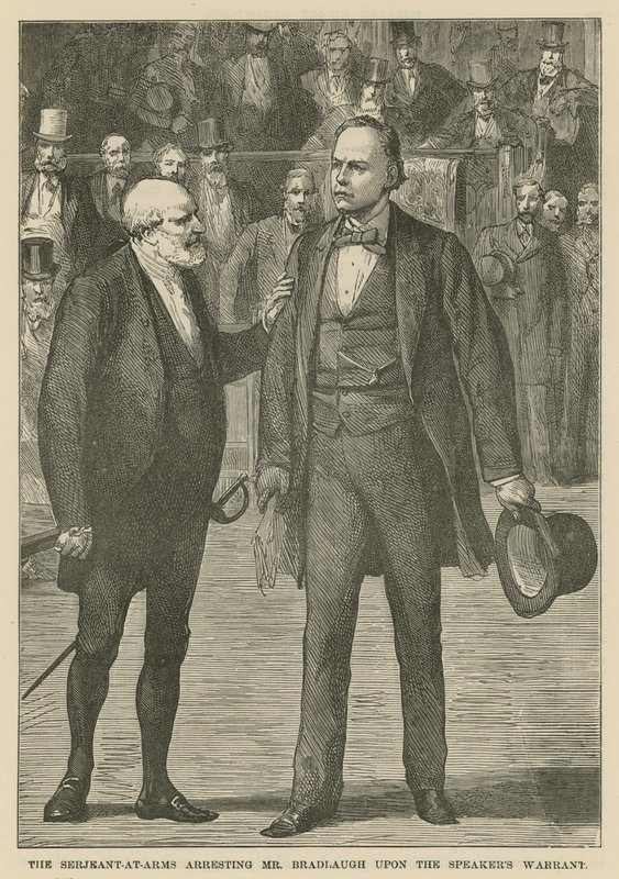 Der Serjeant-at-Arms verhaftet Mr. Bradlaugh auf Anordnung des Sprechers von English School