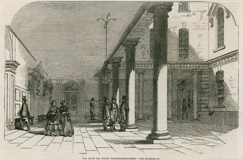 Das South Sea House, Threadneedle Street, London - Der Innenhof von English School