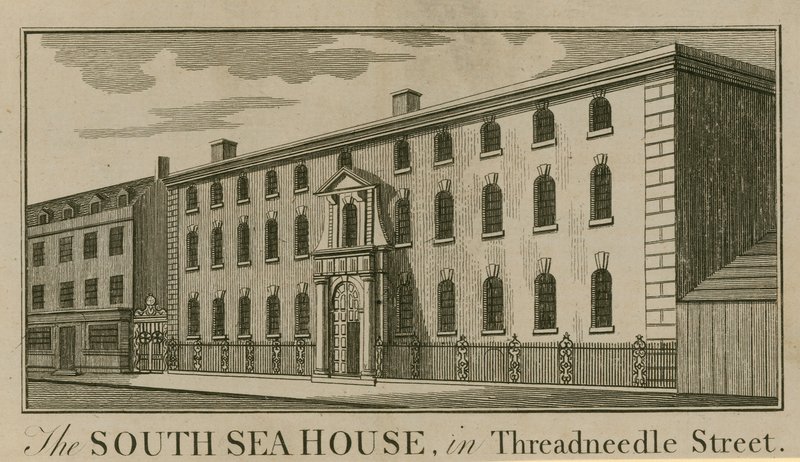 Das South Sea House in der Threadneedle Street, London von English School