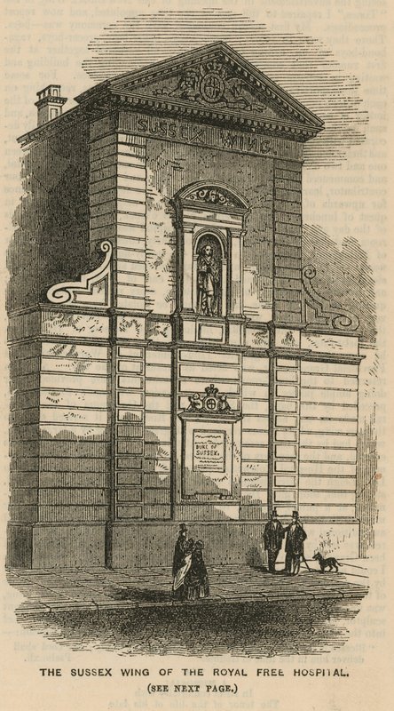 Der Sussex-Flügel des Royal Free Hospital, London von English School