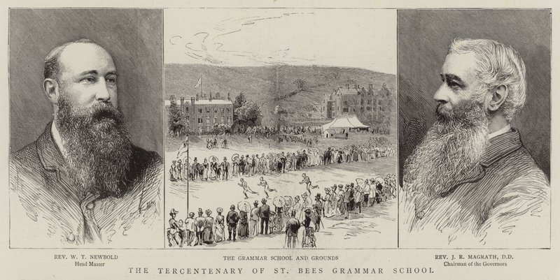 Das Dreihundertjährige Jubiläum der St Bees Grammar School (Gravur) von English School
