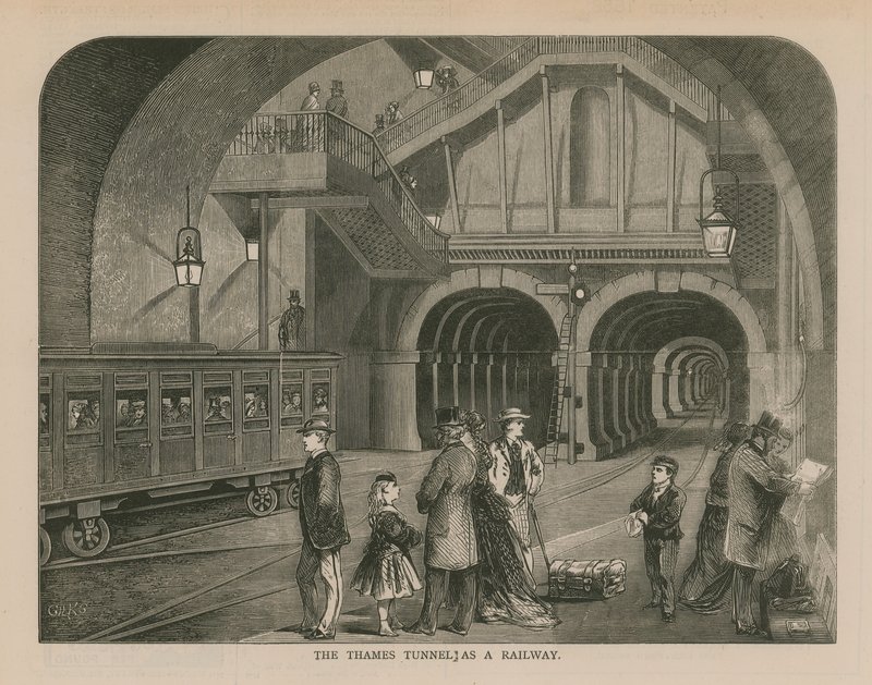 Der Themse-Tunnel als Eisenbahn von English School