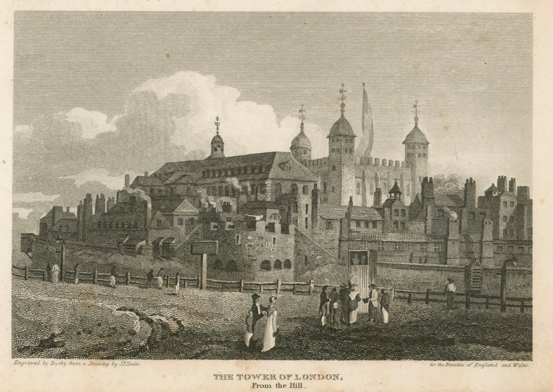 Der Tower von London vom Hügel aus von English School