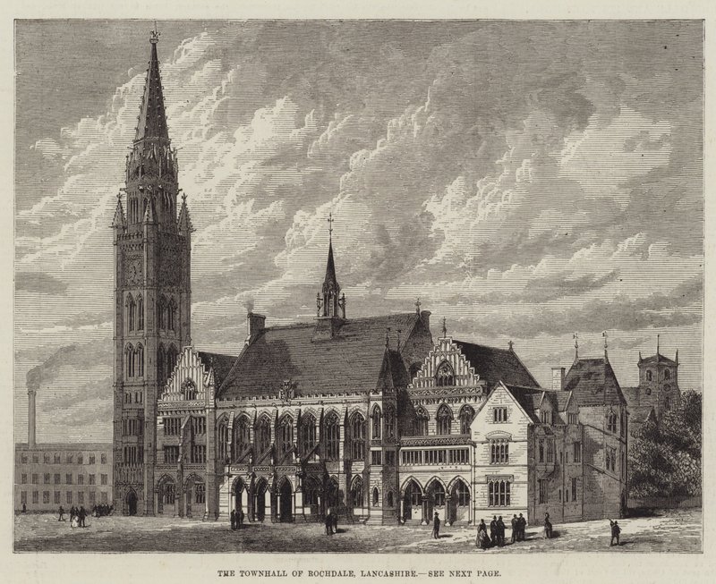 Das Rathaus von Rochdale, Lancashire von English School